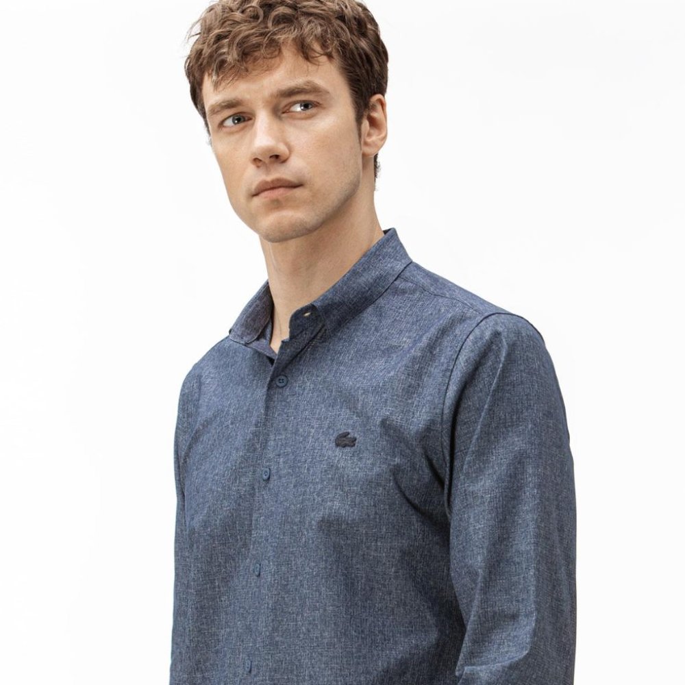 Lacoste Long Sleeve Men's Button Down Dress Shirt